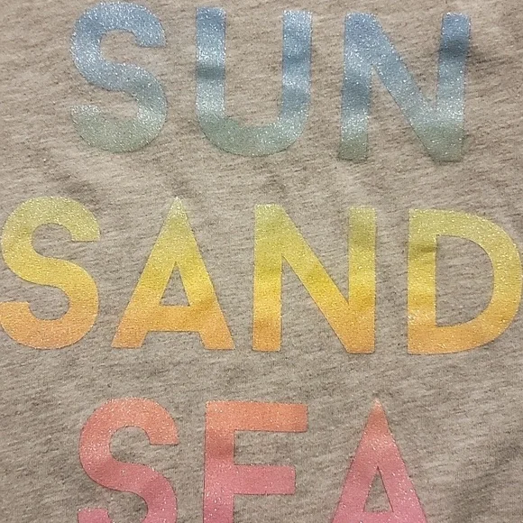 H&M Gray Graphic Short Muscle Tee with Fringes - Picture 3 of 6